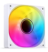 JONSBO SL-120 ARGB White Case Fan,120mm Silent Series Pc Fan, Simple Frame, Axial Lasagna Lens, L...