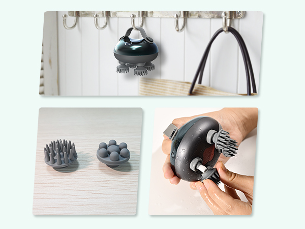 This head massager is detachable, washable, with two sets of massage heads for hanging