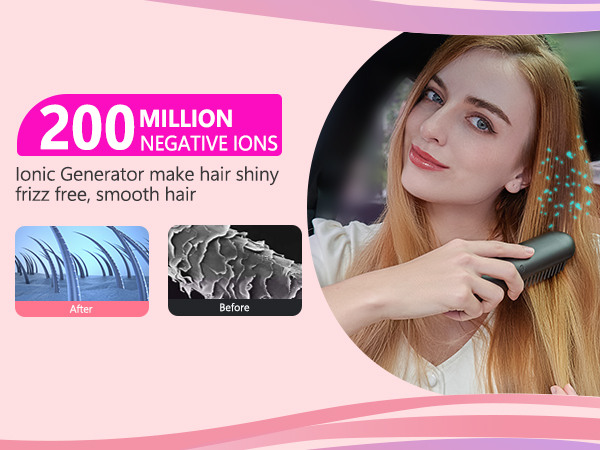 negative ion hair straightener brush