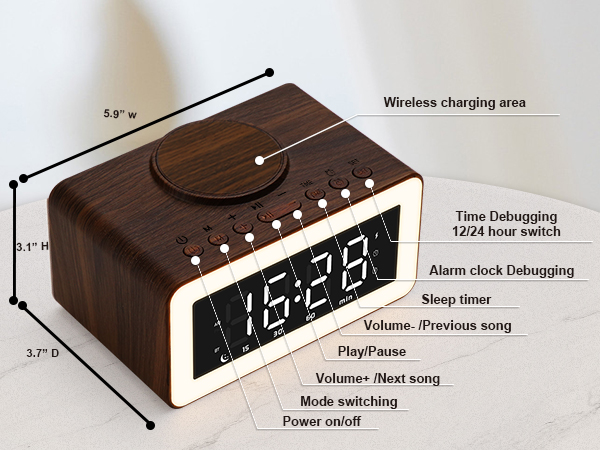 alarm clock digital hatch bluetooth for bedroom smart clocks 
