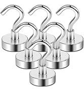 LOVIMAG Neodymium Strong Magnetic Hooks,25Lbs Rare Earth Magnets Heavy Duty with Hook for Refrige...