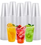 FOCUSLINE 300pack 16 oz Clear Plastic Cups, Disposable Plastic Cups, Clear Cold DrinkIng Cups for...