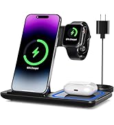 3 in 1 Wireless Charger Charging Station, Wireless Charger Stand for iPhone17 16e 16 15 14 Pro Ma...