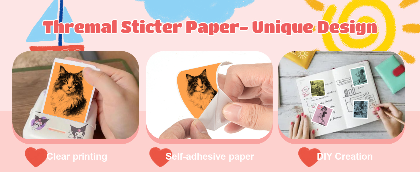 mini printer sticker paper mini thermal printer sticker paper thermal sticker paper