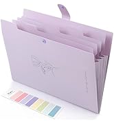 SKYDUE Expanding File Organizer with 5 Pockets, Accordion File Folders with Labels, Portable Docu...