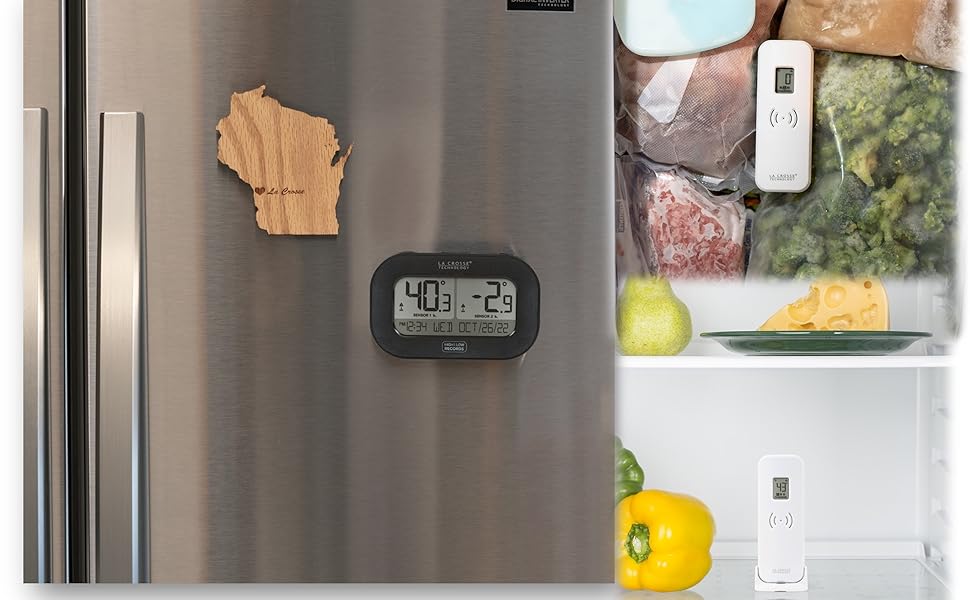 Lacrosse, la crosse, 308-04747-INT, dual temperature, thermometer, sensor, wireless, calendar