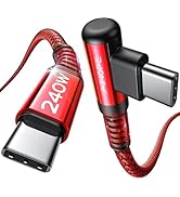 AINOPE 240W Long USB C Cable 10 ft USB C Cable Fast Charging Type C Charger Right Angle Fit iPhon...