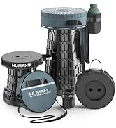 NUMANU 2025 Upgraded Collapsible Stool &amp; 3IN1 Cushioned Carry Bag, Adjustable Height Folding Stoo...