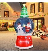 MUMTOP Inflatable Snow Globe-Christmas Inflatable Outdoor Decoration - 7.68 FT Snowglobe Inflatab...