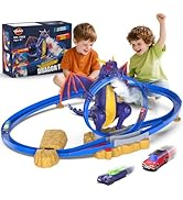 VATOS Dragon Slot Track Cars Set Toys - Racing Car Toy with Light &amp; Spray, 4-7 Years Old Boy Girl...