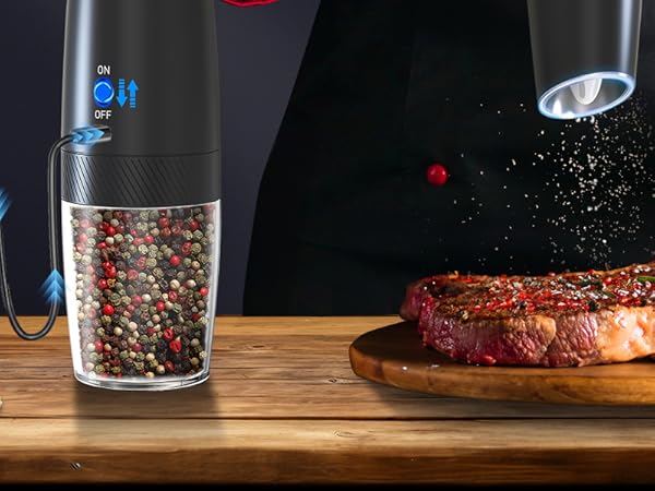 RECHARGEABLE - Gravity Electric Pepper and Salt Grinder Set