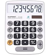 Desktop Calculator 8 Digit with Solar Power and Easy to Read LCD Display, Big Buttons, for Home, ...