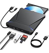 Haiway 5 in 1 External Blu ray Drive, Support 100G Disc R/W, USB3.0 Type-C Bluray Drive BD DVD CD...