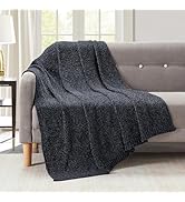 BOURINA Chenille Throw Blanket for Couch Sofa Chair Bed Home Decoration, Soft Warm Cozy Blanket f...