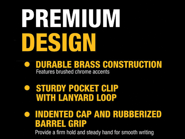 Premium Design - Brass Construction, Pocket Clip with a Rubberized Barrel Grip