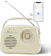 Radios Portable Am Fm, Small Retro Vintage Radio Bluetooth, AA Battery Operated Radio or Plug in ...