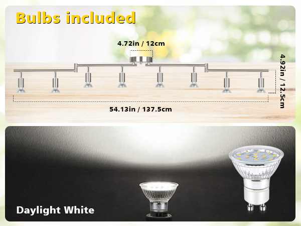 Track Light Included 8 x LED GU10 Bulb