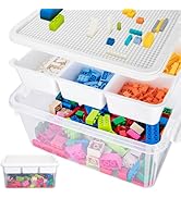 TERGOO 17QT Multipurpose Plastic Storage Box with Baseplate Lid, Stackable Craft Organizers and S...