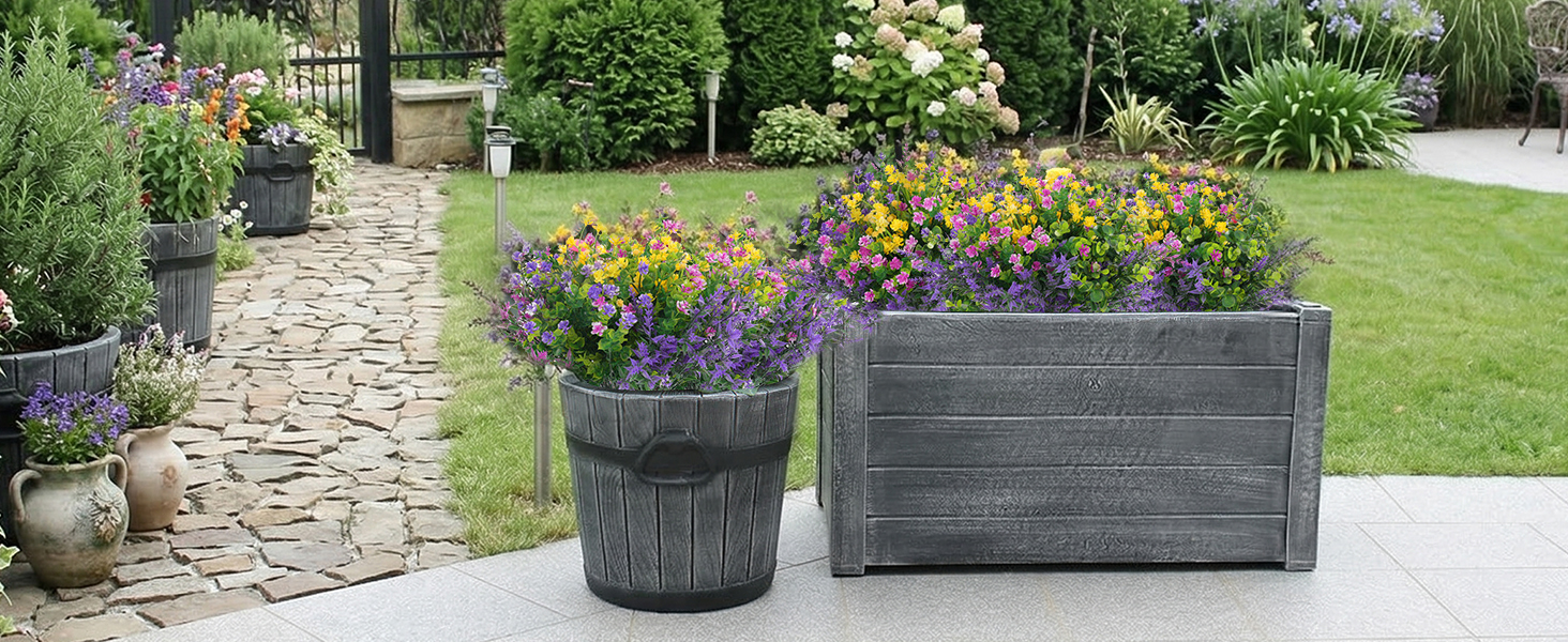 fake outdoor flowers uv resistant