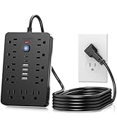 JouleLoom 6 FT Flat Plug Surge Protector Power Strip,11 Multiple AC Outlets with 6 USB Ports (2 U...
