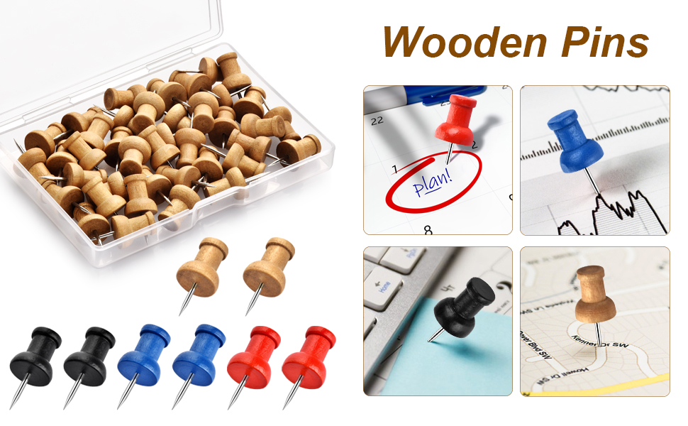 Wood Push Pins