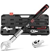 VANPO Adjustable Digital Torque Wrench, 5-99.6 Ft.lb/6.8-135Nm, Electronic Torque Wrench with 38m...