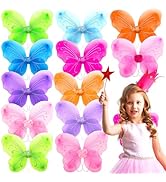 Noamus 12 Packs Butterfly Fairy Wings for Girls, Sparkle Princess Wings Bulk for Kids, Dress Up G...