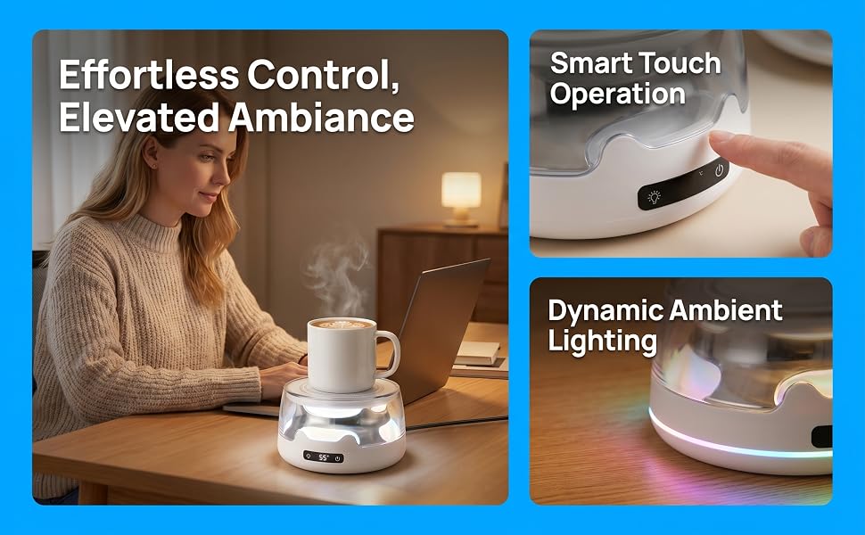 Coffee Mug Warmer with Color Changing Lights