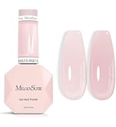 MelodySusie Jeweliver Gel Nail Polish, 0.5Fl.oz Pink Gel Polish Cream Color Soak Off UV LED Light...