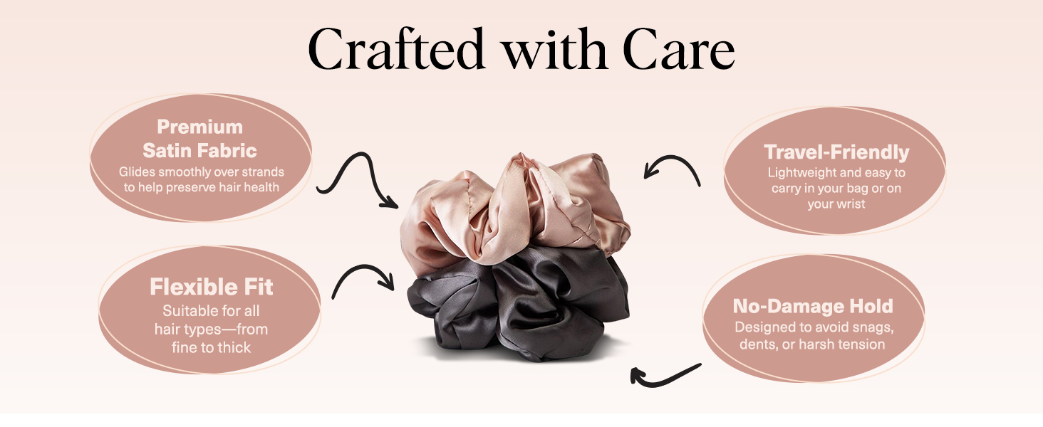 Kitsch Satin Hair Scrunchies for Women, Softer Than Silk Scrunchies for Hair