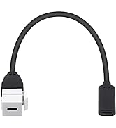 Poyiccot USB C Keystone Jack Insert Cable, USB 3.1 Type C Female to Female Extension Keystone Ins...