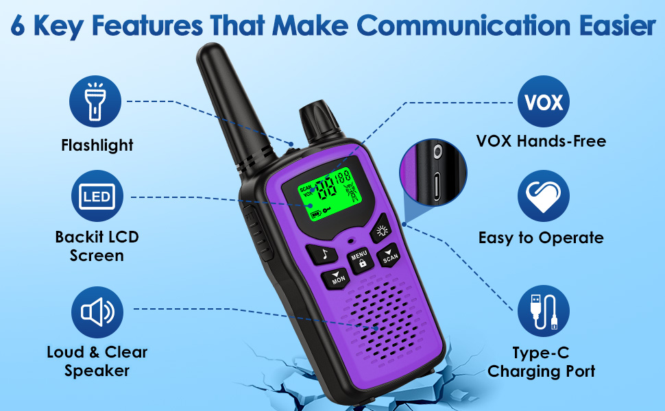 6 key features that make communication easier purple walkie talkies