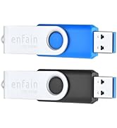 Enfain 2-Pack 32GB USB 3.0 Flash Drives (1 Black + 1 Blue) – High-Speed Thumb Drives for Data Sto...