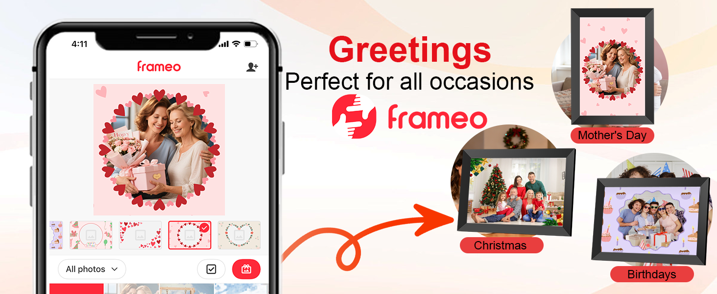 digital picture frame with large display
