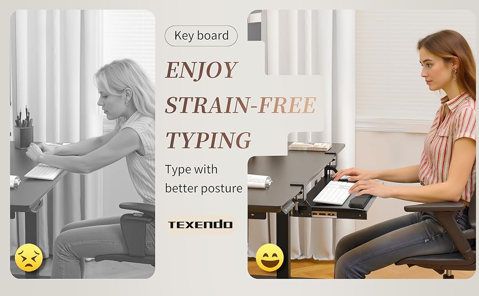 TEXENDO keyboard drawer under desk slide makes your work smooth