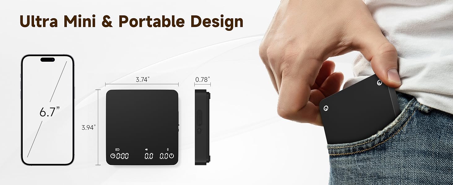 This coffee scale fits in your pocket