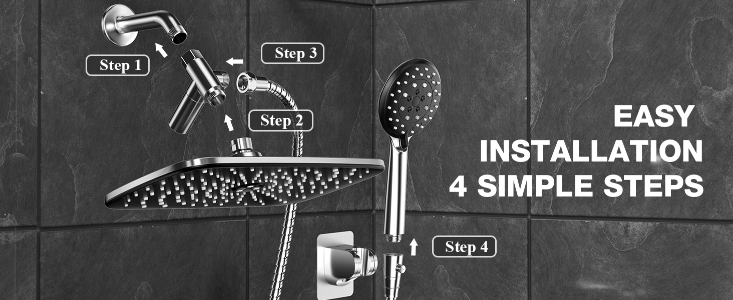 veken shower head rain shower head shower heads with handheld spray combo bathroom accessories