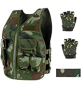 Green Bean Kids Outdoor Tactical Vest, Children's Combat Vest Adjustable Breathable Vest with Kid...
