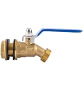 BILAL Brass Water Container/Rain Barrel Spigot, 3/4" GHT Male Threaded Quarter Turn Ball Valve wi...