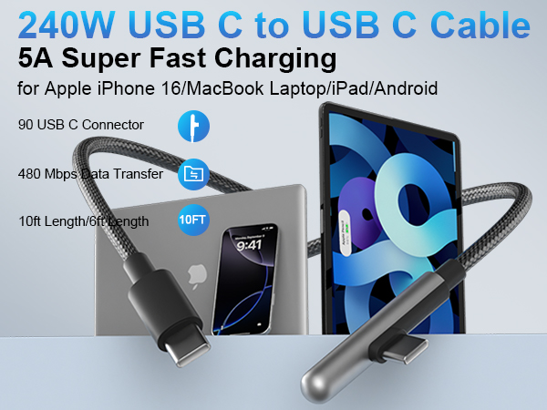 usb c cable 10 ft 6ft