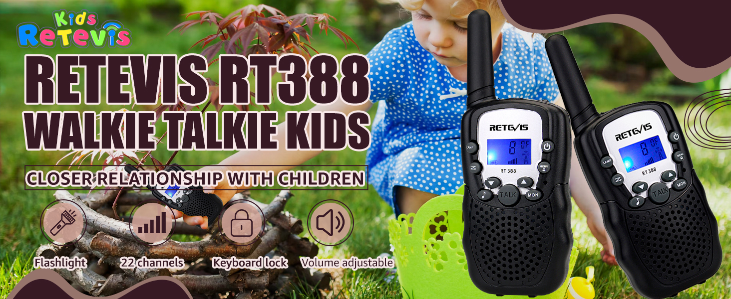Walkie Talkies for Kids 22 Channels 2 Way Radio Toy Camping Gifts for Kids