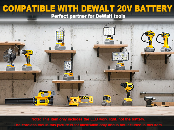 LED Work Light for Dewalt 20V Battery