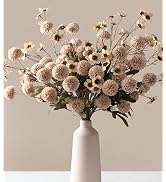 HyeFlora Fake Kiku Flowers, Faux Silk Pompon Mums Artificial Flowers, Chrysanthemum Stems Floral ...