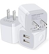 USB Wall Charger Cube, 5V USB Power Adapter Dual Port USB Charger Wall Plug USB Charging Block US...