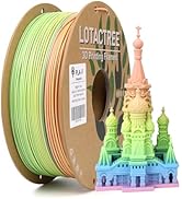 LOTACTREE PLA Force Filament Macaron, 3D Printer Filament 1.75mm ± 0.03mm, Pink Blue Green Gradie...