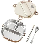 Ausenzup Stainless Steel Bento Box, 800ml Leakproof Lunch Box, Easy To Open And Close, Food Stora...
