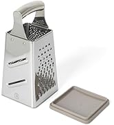 Martha Stewart Sprucedale 9.5-Inch Stainless Steel 4-Sided Box Grater – Durable Kitchen Cheese an...