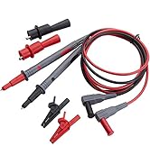 WGGE WG-011 Soft Silicone Test Lead and Safety Alligator Clips,Multimeter Test Leads Kit CAT III ...