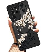 OOK Case for Samsung Galaxy S21 Ultra 6.8 Inch (Compatible with MagSafe) Flowers Floral Design Tr...