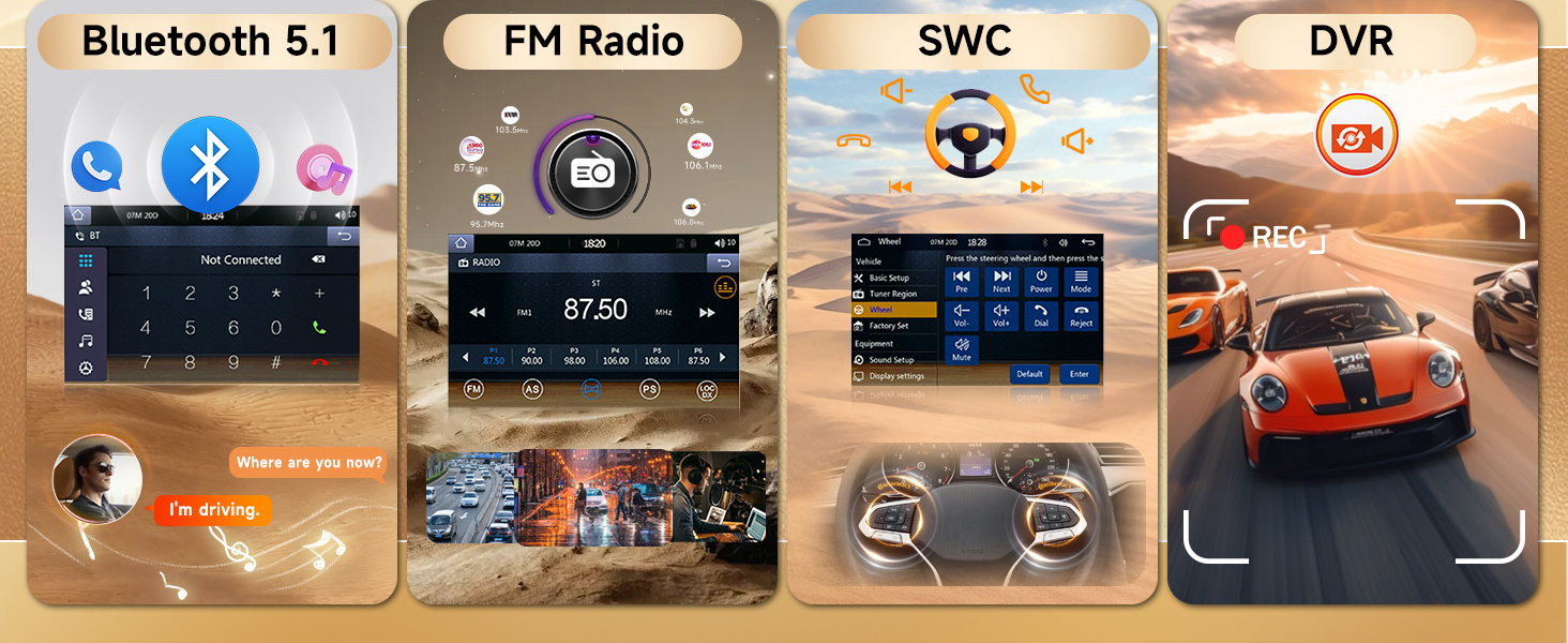 Single Din Apple Carplay Car Stereo Android Auto